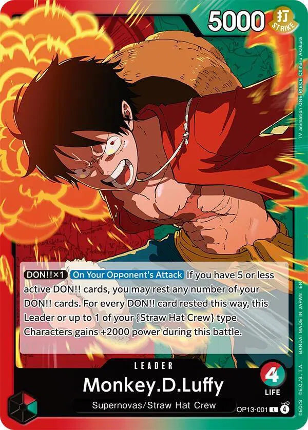 Monkey.D.Luffy (001) OP13-001 · Normal (Carrying On His Will)