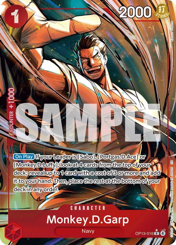 Monkey.D.Garp (Alternate Art) OP13-016 (Carrying On His Will)