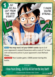 I Know You're Strong... So I'll Go All Out from the Very Start!!! OP13-040 (Carrying On His Will)