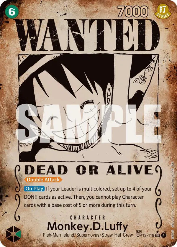 Monkey.D.Luffy (118) (Wanted Poster) OP13-118 (Carrying On His Will)