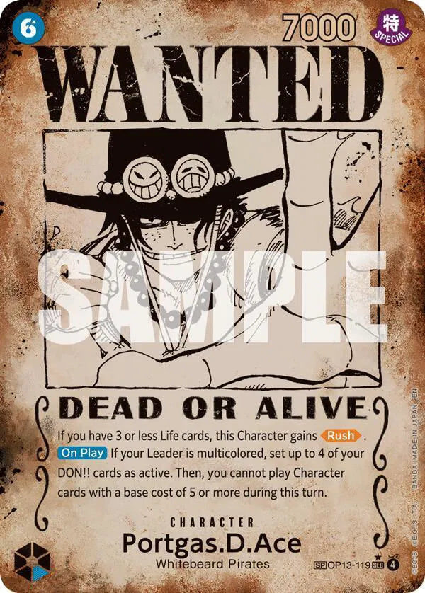 Portgas.D.Ace (119) (Wanted Poster) OP13-119 (Carrying On His Will)