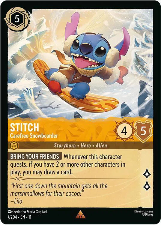 Stitch - Carefree Snowboarder 7/204 · Normal (Winterspell)