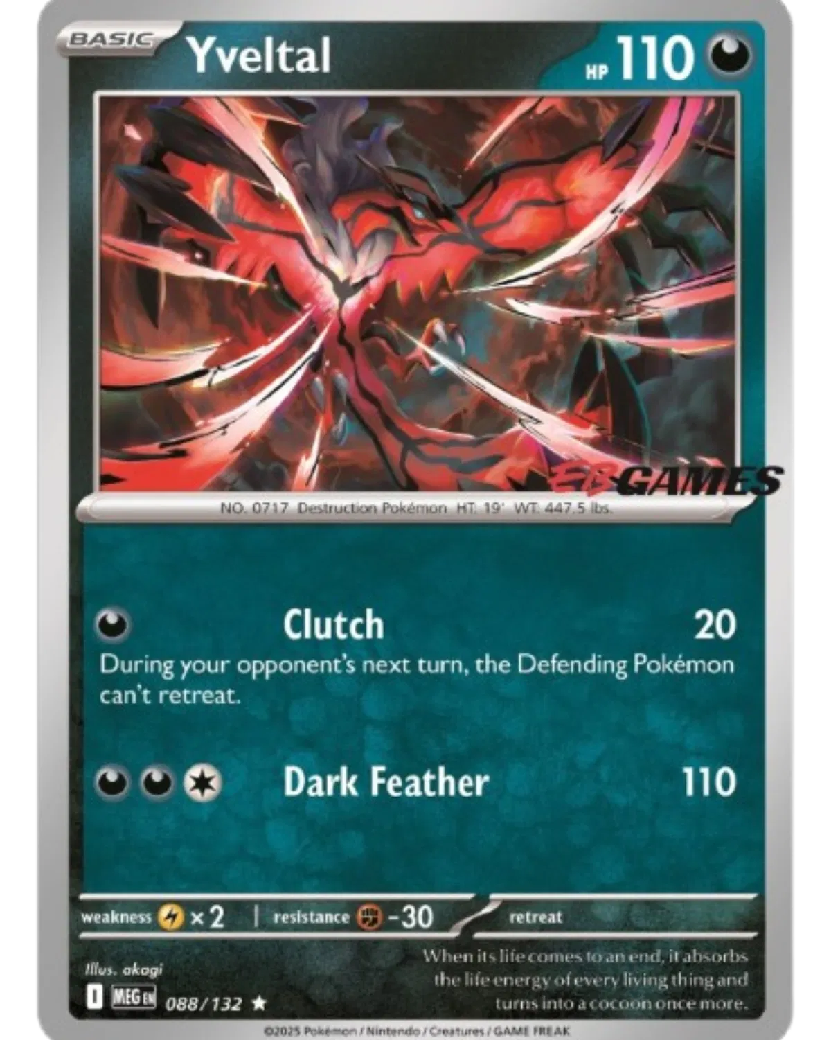 Yveltal (EB Games) 088/132 (Miscellaneous Cards & Products)