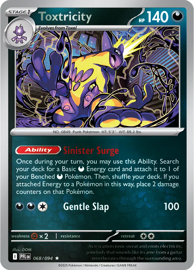 Toxtricity Phantasmal Flames Rare • 068/094 Reverse Holofoil