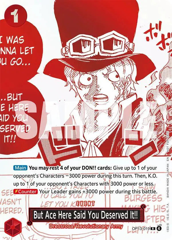 But Ace Here Said You Deserved It!! (3rd Anniversary Treasure Campaign Pack) OP13-019 · Foil (One Piece Promotion Cards)