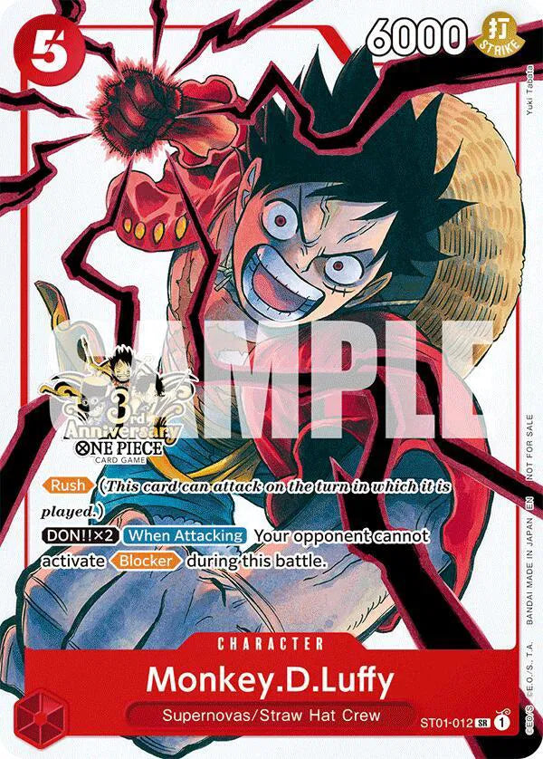 Monkey.D.Luffy - ST01-012 (3rd Anniversary Tournament 3 Brothers Pack) · Normal (Carrying On His Will: 3rd Anniversary Tournament Cards)