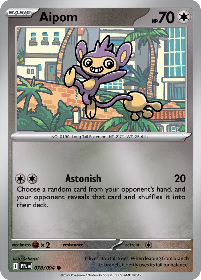 Aipom Phantasmal Flames Common • 078/094 Reverse Holofoil