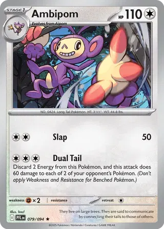 Ambipom Phantasmal Flames Rare • 079/094 Reverse Holofoil