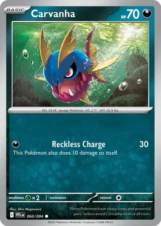 Carvanha 060/094 · Reverse Holofoil (Phantasmal Flames)