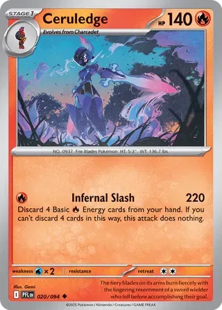 Ceruledge 020/094 Reverse Holo (Phantasmal Flames)