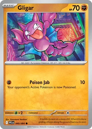 Gligar 049/094 · Reverse Holofoil (Phantasmal Flames)