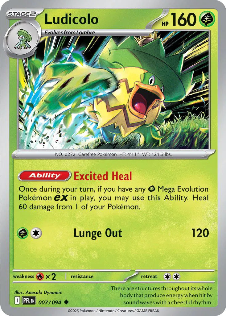 Ludicolo Phantasmal Flames Uncommon • 007/094 Normal