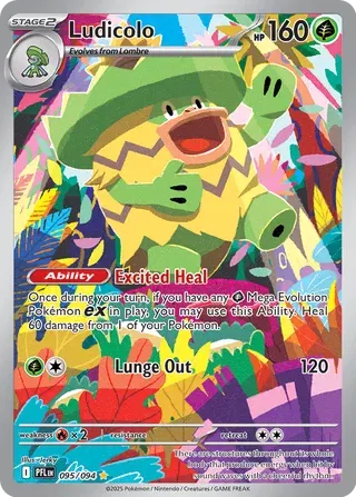 Pokémon Ludicolo Phantasmal Flames Illustration Rare 095/094