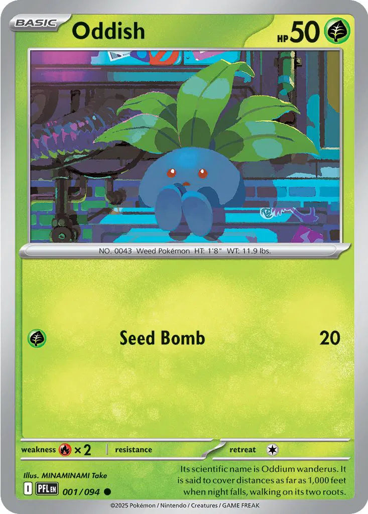 Oddish Phantasmal Flames Common • 001/094 Reverse Holofoil