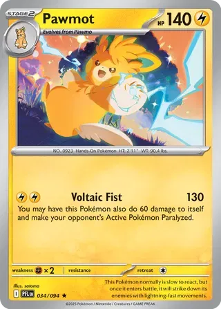 Pawmot 034/094 · Holofoil (Phantasmal Flames)
