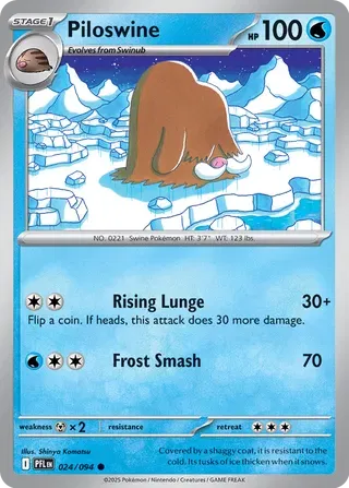 Piloswine 024/094 · Reverse Holofoil (Phantasmal Flames)