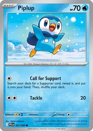 Piplup Phantasmal Flames Common • 027/094 Reverse Holofoil