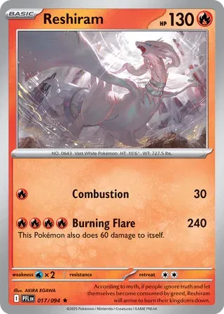Reshiram Phantasmal Flames Rare • 017/094 Holofoil