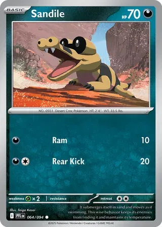 Sandile Phantasmal Flames Common • 064/094 Reverse Holofoil