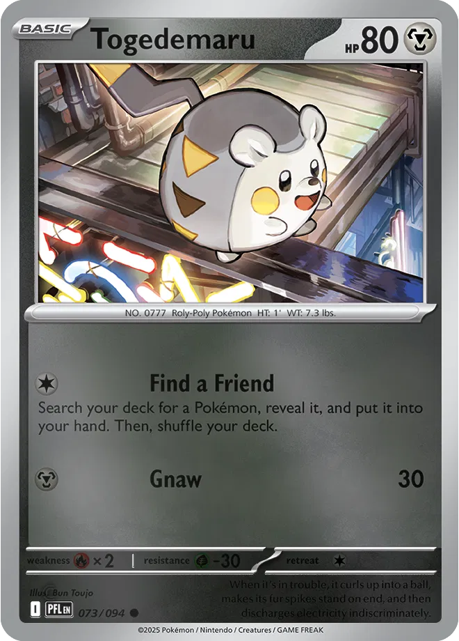 Togedemaru Phantasmal Flames Common • 073/094 Reverse Holofoil