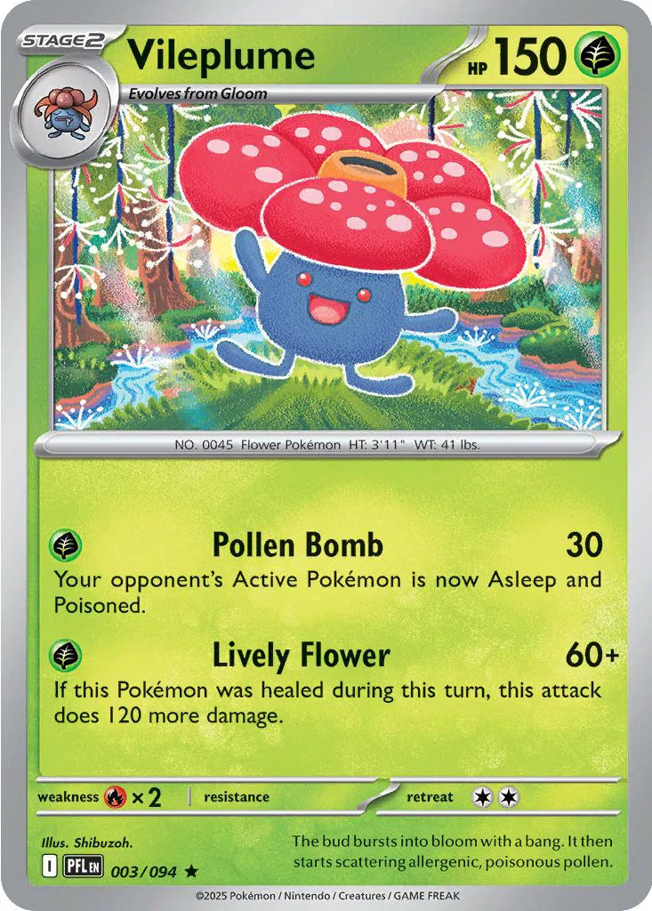 Vileplume 003/094 · Reverse Holofoil (Phantasmal Flames)