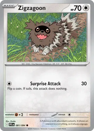 Zigzagoon 081/094 · Reverse Holofoil (Phantasmal Flames)