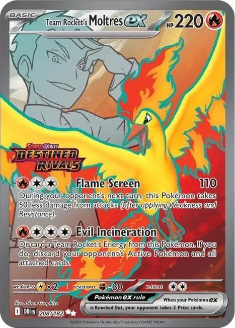 Team Rocket's Moltres ex (Destined Rivals Stamp) 208/182 (Miscellaneous Cards & Products)