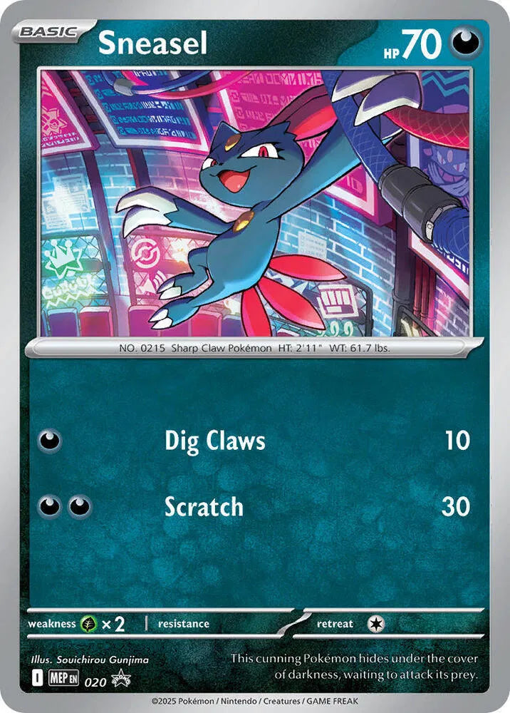 Sneasel (Cosmos Holo) 020 · Holofoil (Mega Evolution Promos)