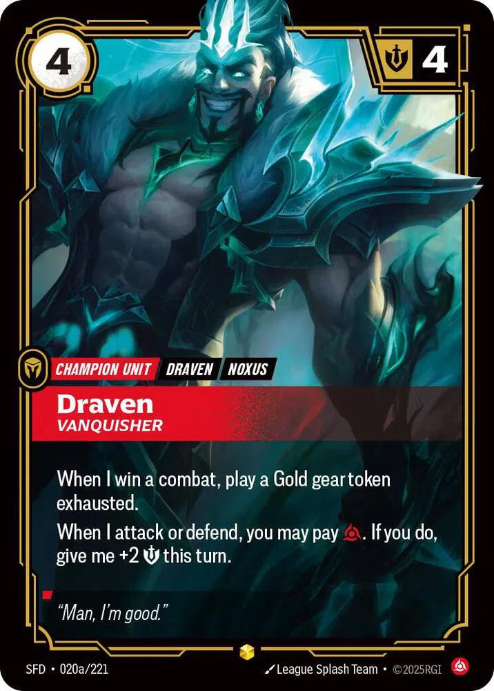 Draven - Vanquisher (Alternate Art) 020a/221 (Spiritforged)