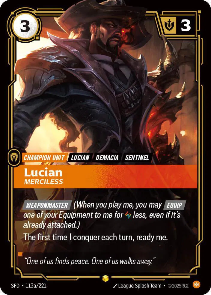 Lucian - Merciless (Alternate Art) 113a/221 (Spiritforged)