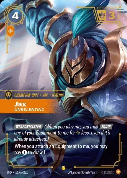 Jax - Unrelenting (Alternate Art) 119a/221 · Foil (Spiritforged)