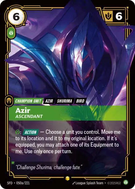 Azir - Ascendant (Alternate Art) 050a/221 (Spiritforged)
