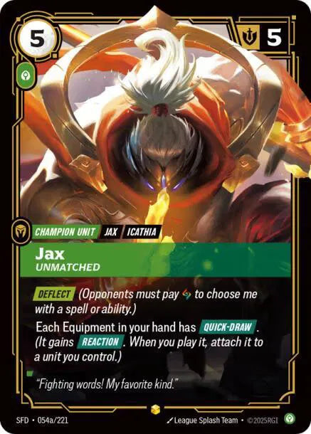 Jax - Unmatched (Alternate Art) 054a/221 (Spiritforged)