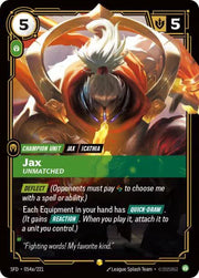 Jax - Unmatched (Alternate Art) 054a/221 (Spiritforged)