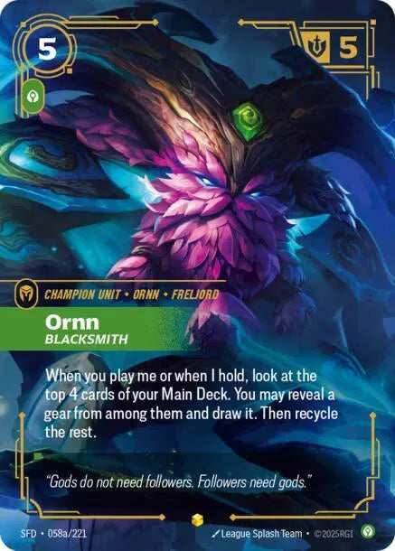 Ornn - Blacksmith (Alternate Art) 058a/221 (Spiritforged)