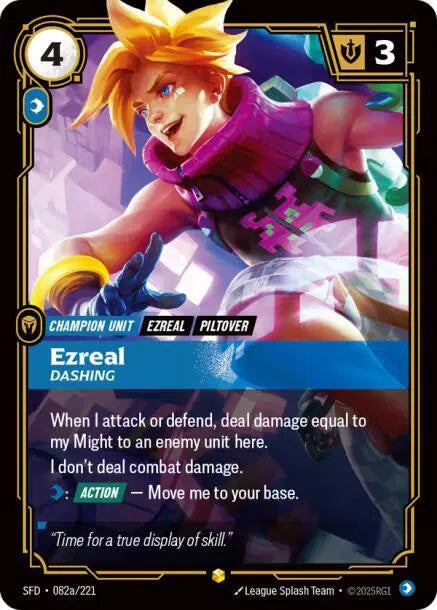 Ezreal - Dashing (Alternate Art) 082a/221 (Spiritforged)