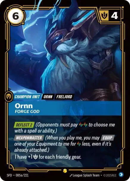 Ornn - Forge God (Alternate Art) 085a/221 · Foil (Spiritforged)
