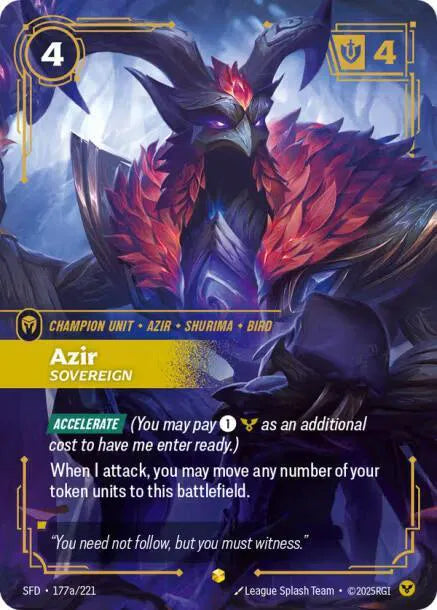 Azir - Sovereign (Alternate Art) 177a/221 · Foil (Spiritforged)