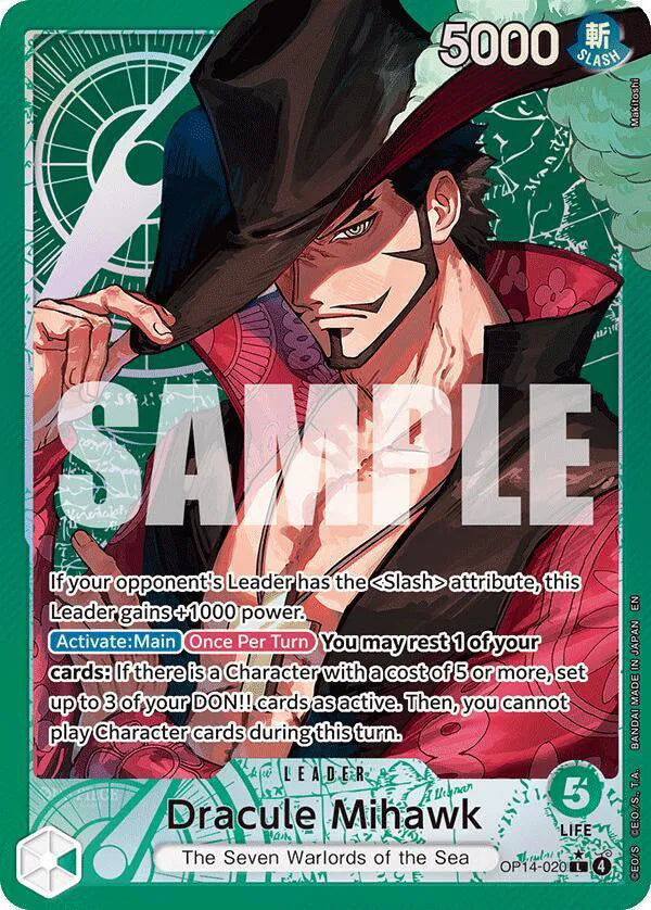 Dracule Mihawk (Alternate Art) OP14-020 (The Azure Sea's Seven)