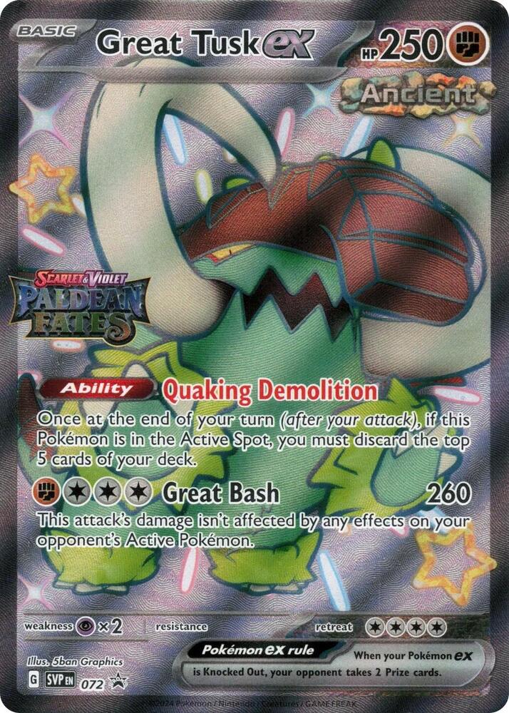 Great Tusk ex (Paldean Fates Stamped) 072 (Miscellaneous Cards & Products)