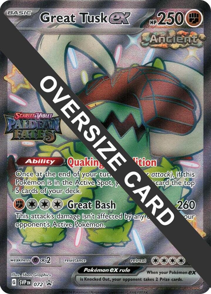 Great Tusk ex - 072 (Paldean Fates Stamped) (Jumbo Cards)