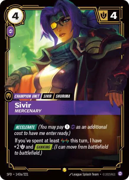 Sivir - Mercenary (Alternate Art) 143a/221 (Spiritforged)