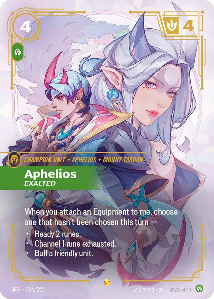 Aphelios - Exalted (Overnumbered) 224/221 (Spiritforged)