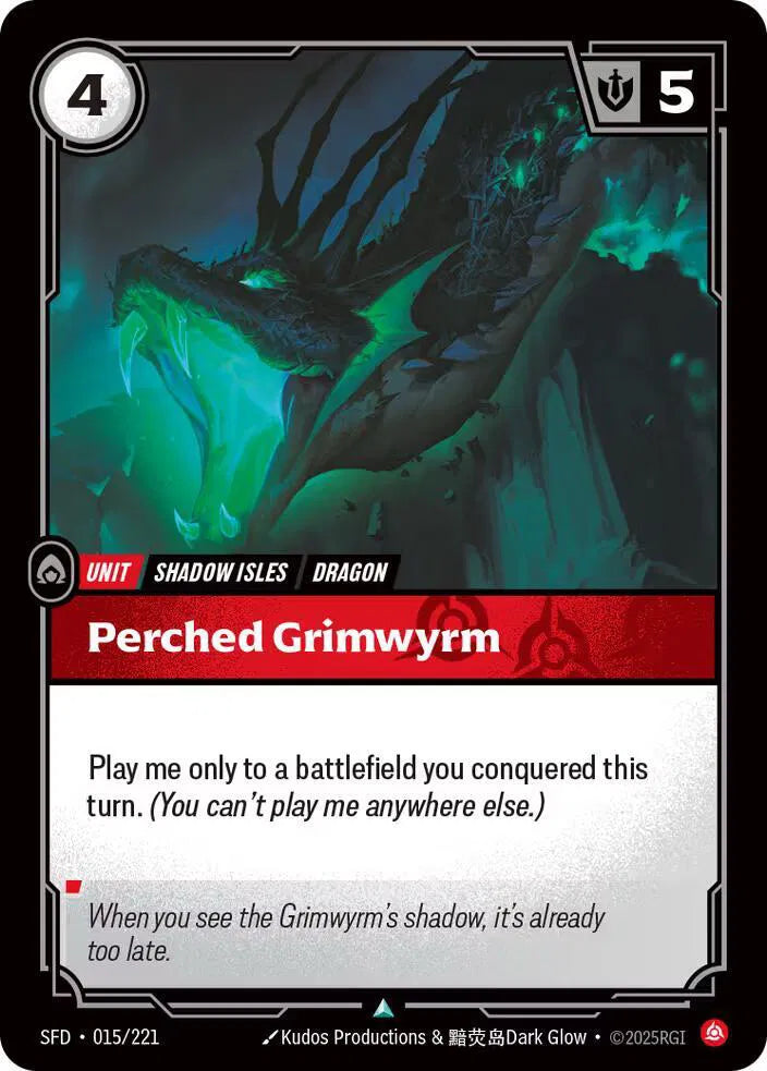 Perched Grimwyrm 015/221 · Normal (Spiritforged)