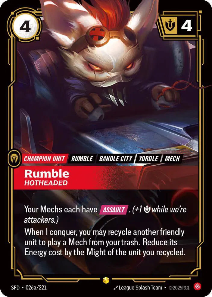 Rumble - Hotheaded (Alternate Art) 026a/221 (Spiritforged)