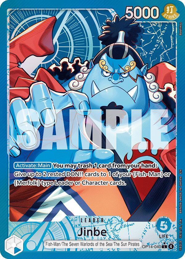 Jinbe - OP14-040 (Alternate Art) (The Azure Sea's Seven)