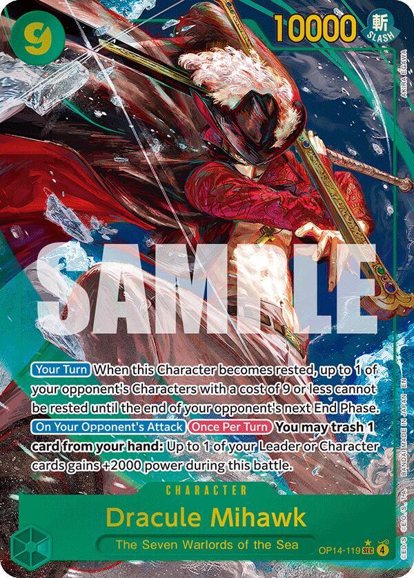 Dracule Mihawk - OP14-119 (Alternate Art) (The Azure Sea's Seven)