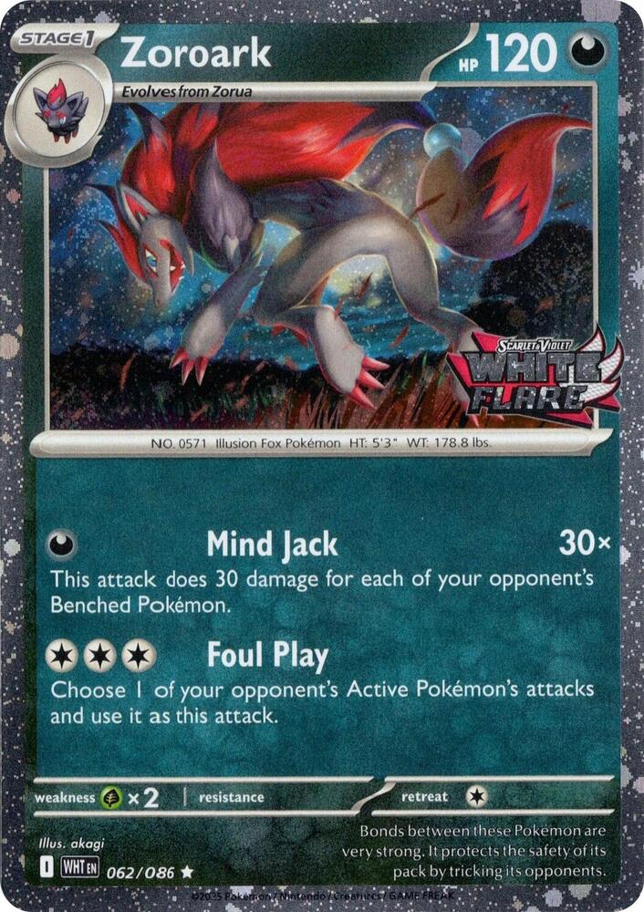 Zoroark (White Flare Stamped) 062/086 (Miscellaneous Cards & Products)