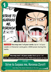 Strive to Surpass me, Roronoa Zoro!!! OP14-036 (The Azure Sea's Seven)