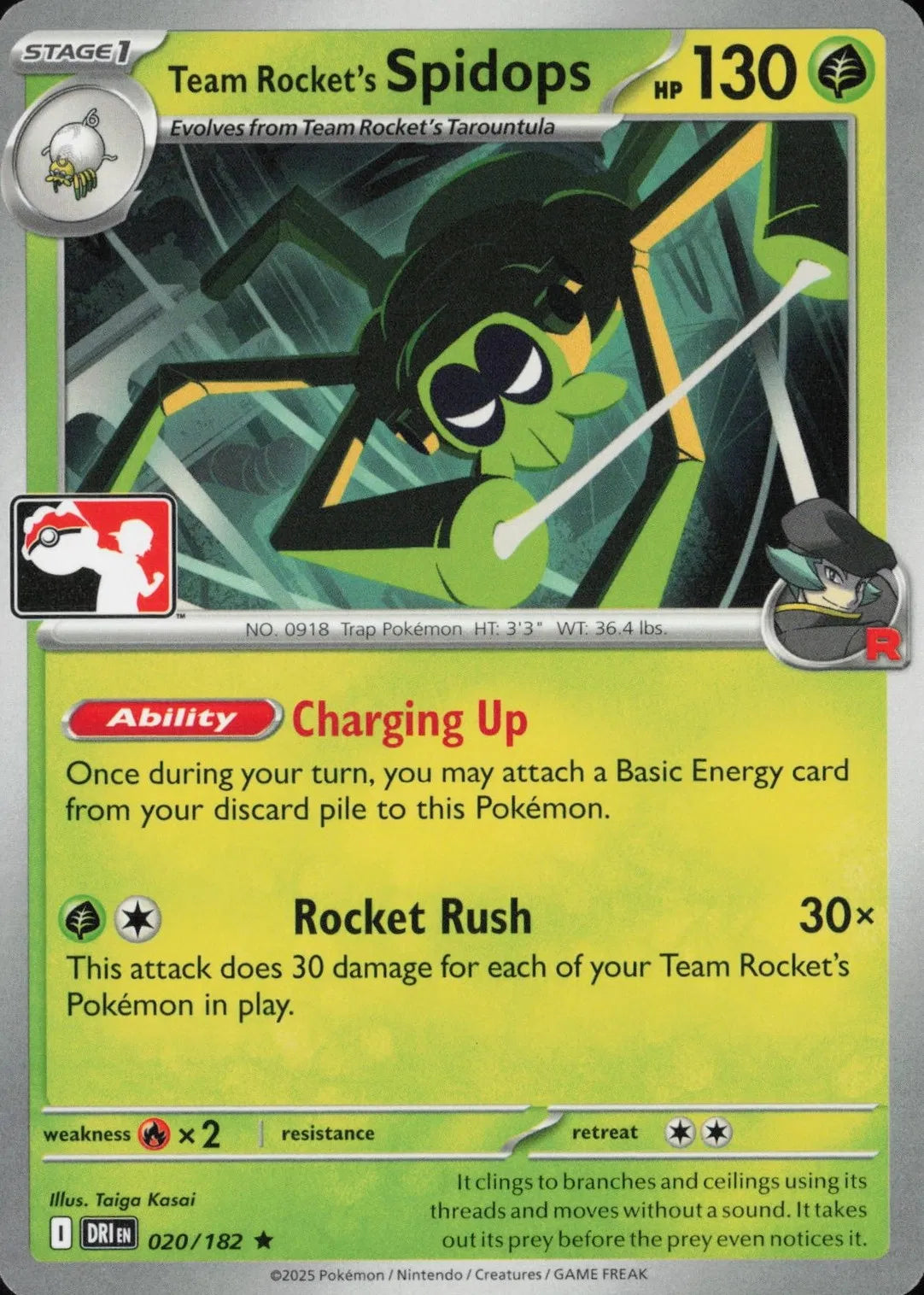 Team Rocket's Spidops - 020/182 · Normal (Prize Pack Series One)